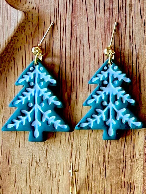 Christmas Tree Dangly Earrings