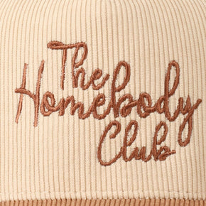 The Homebody Club Two-Tone Corduroy 5 Panel Cap In Beige