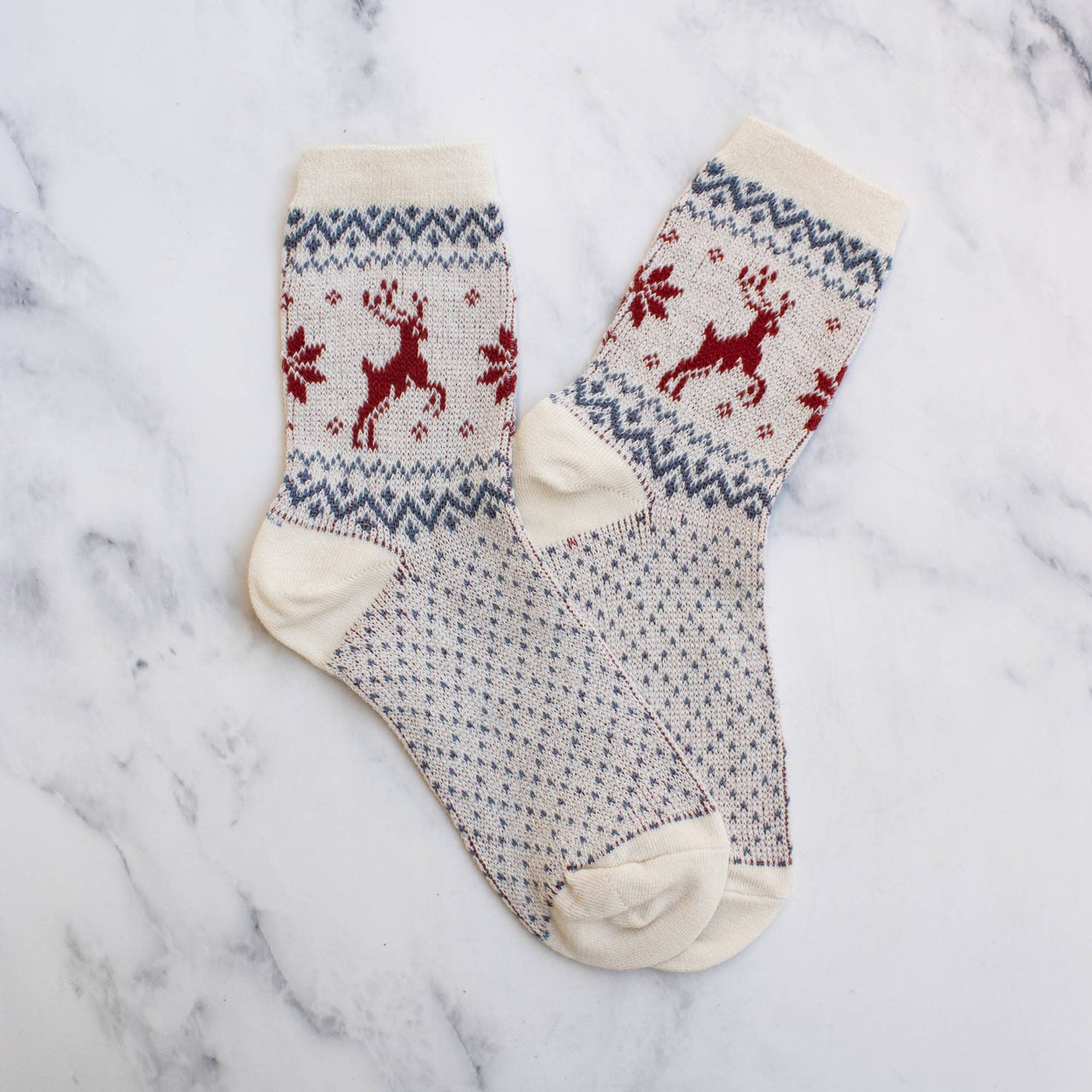 Ivory Women's Christmas Deer Socks