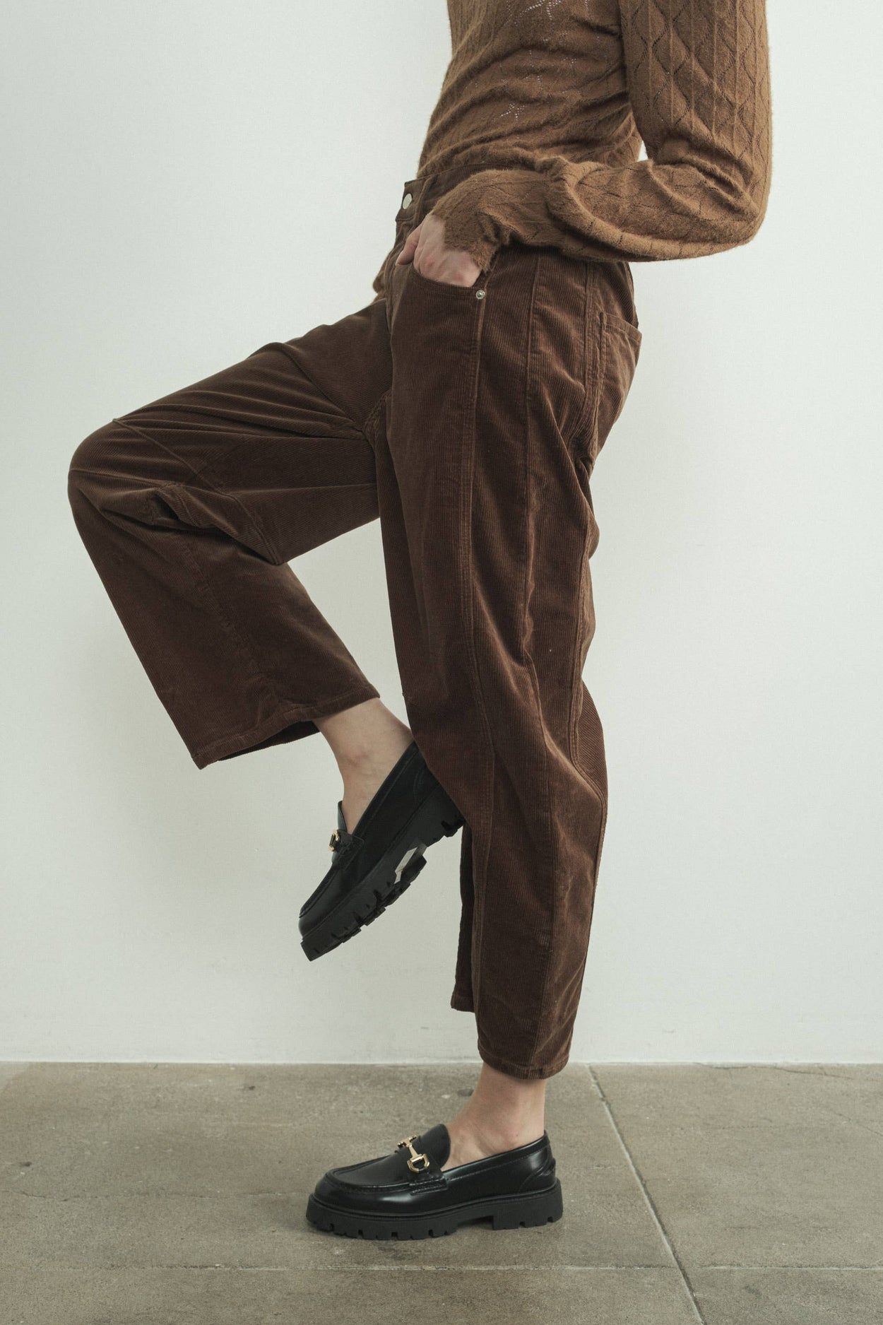 Mink Corduroy Slouchy Relax Fit Pants