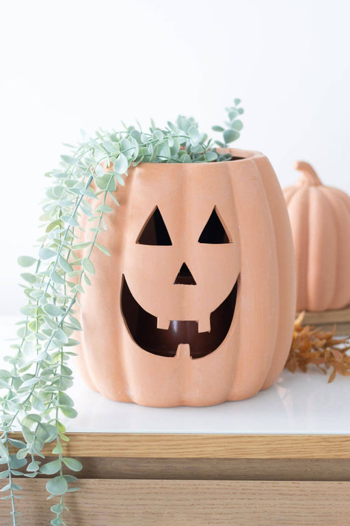 Terracotta Cut Out Halloween Pumpkin Decoration