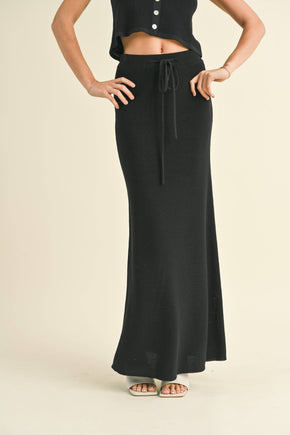 Black Knitted Maxi Skirt