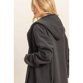 Grey Fleece French Terry Hood Coat