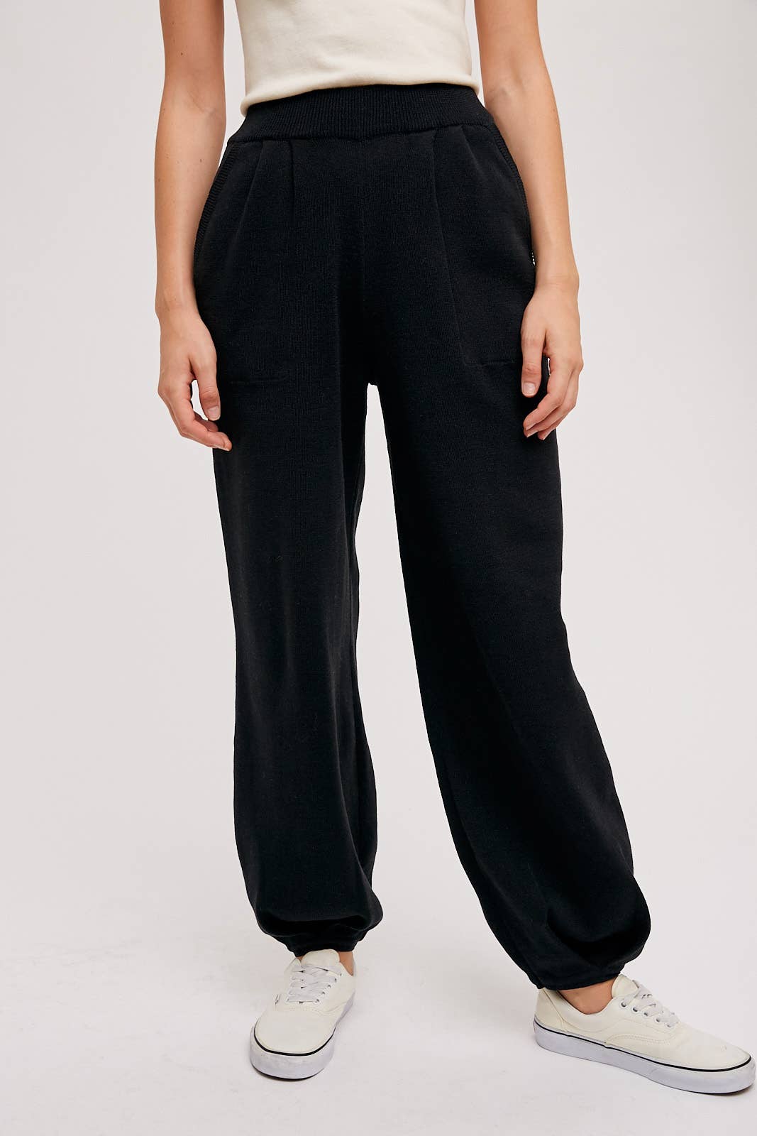 Black Baggy Sweater Pants