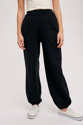 Black Baggy Sweater Pants