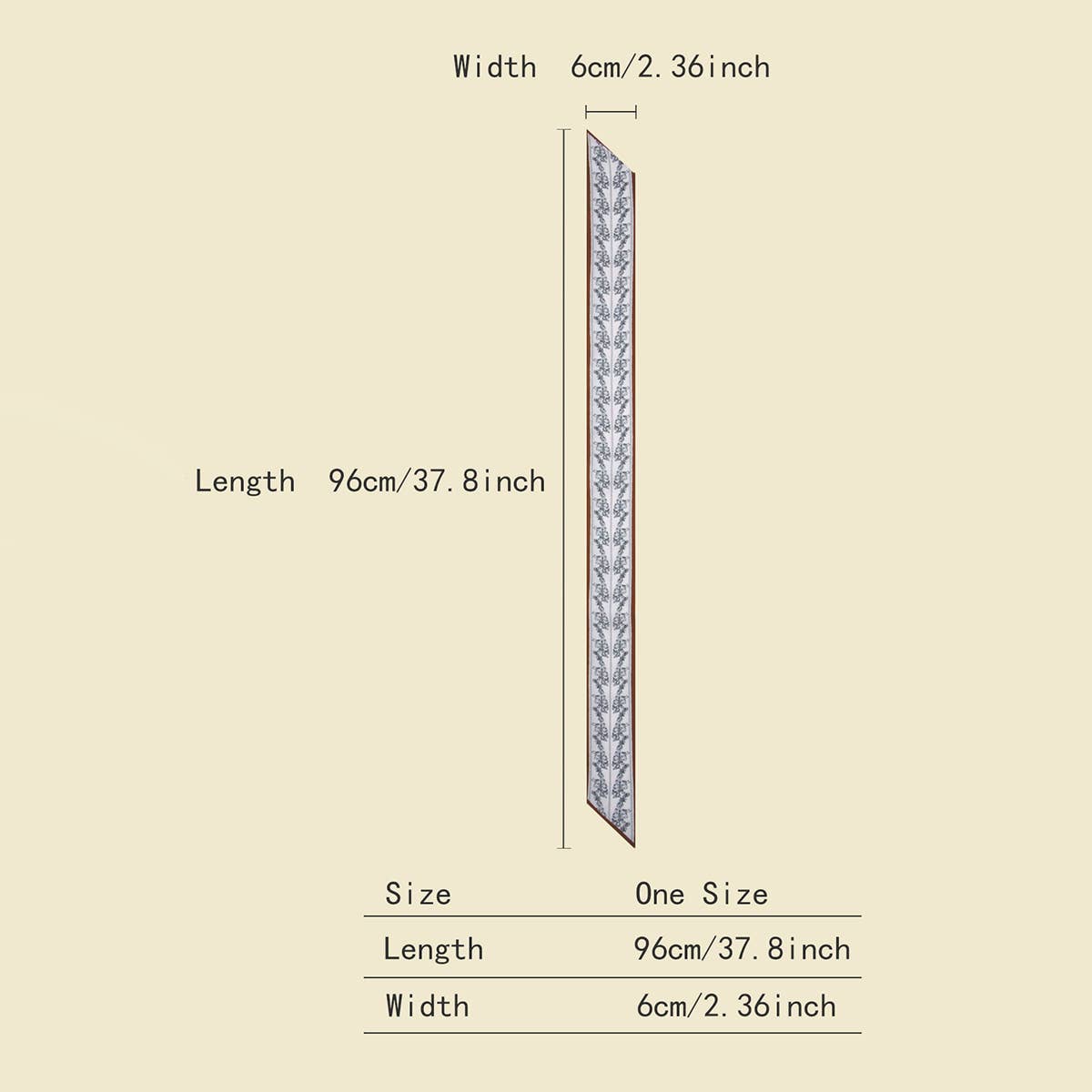 Wine Letter Floral Twilly Scarf