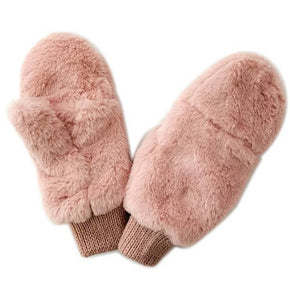 Pink Snow Cozy Mittens Gloves