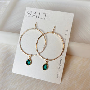 Teal Emerald On My Way! Gem Hoop