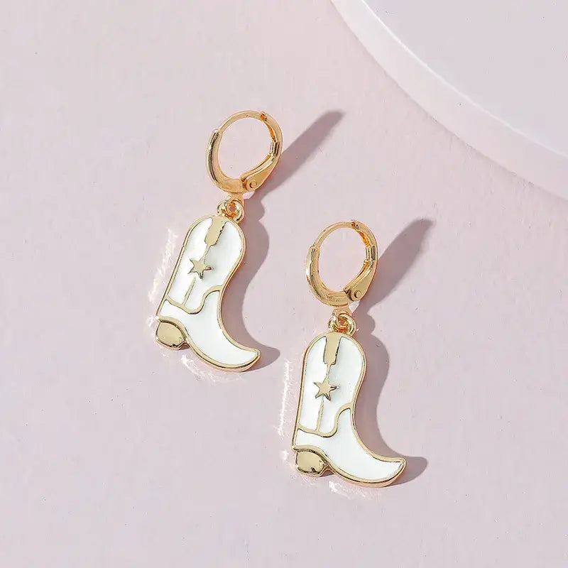 Cowboy Boots Drop Earrings