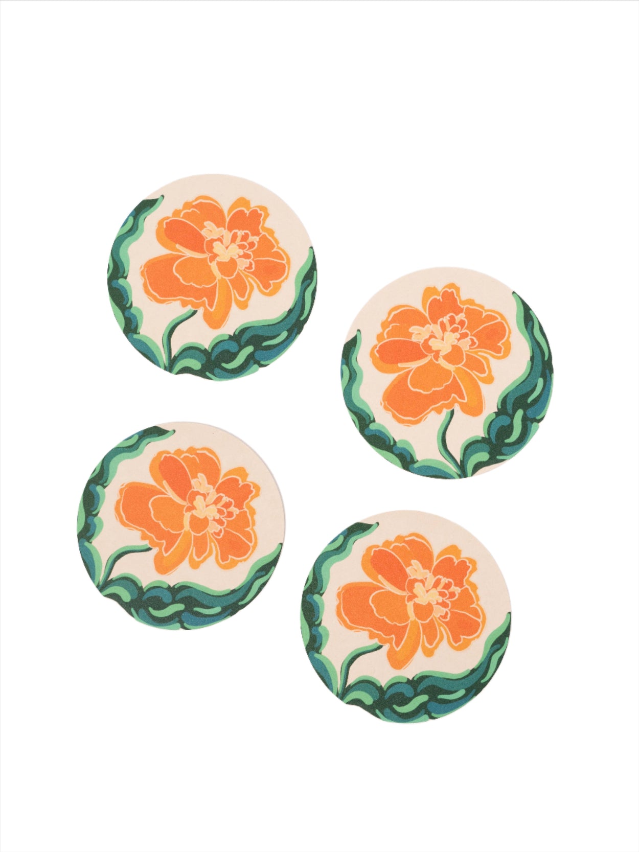 Set of Four Marigold Coasters