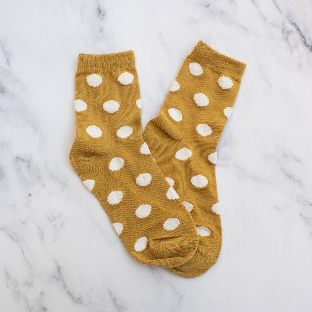 Dark Green Women's Polka Dots Puff Casual Socks