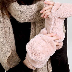 Pink Snow Cozy Mittens Gloves