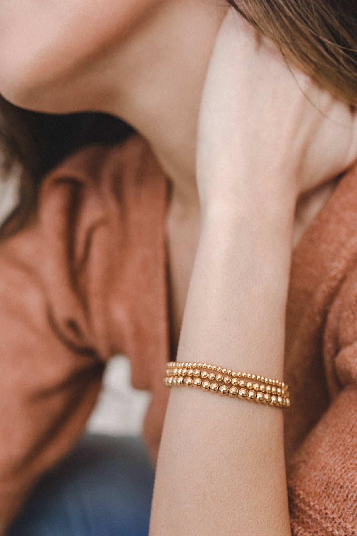 Gold Filled 4 mm Bead Stretch Bracelet