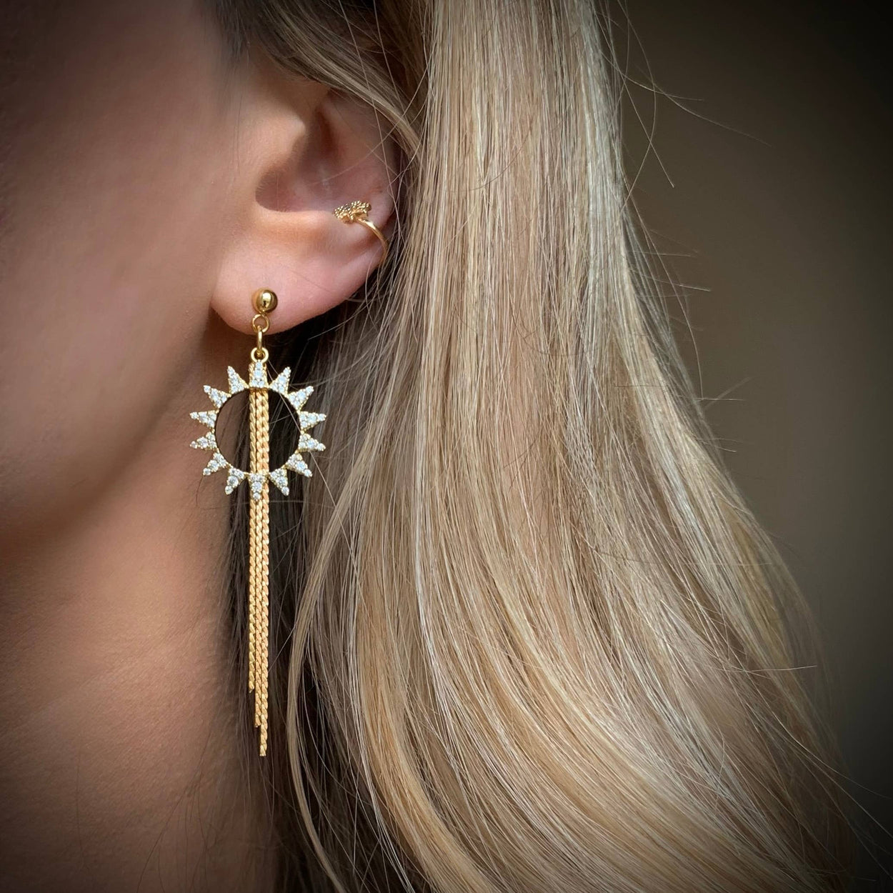 Sunbursts Sun Tassel Earrings