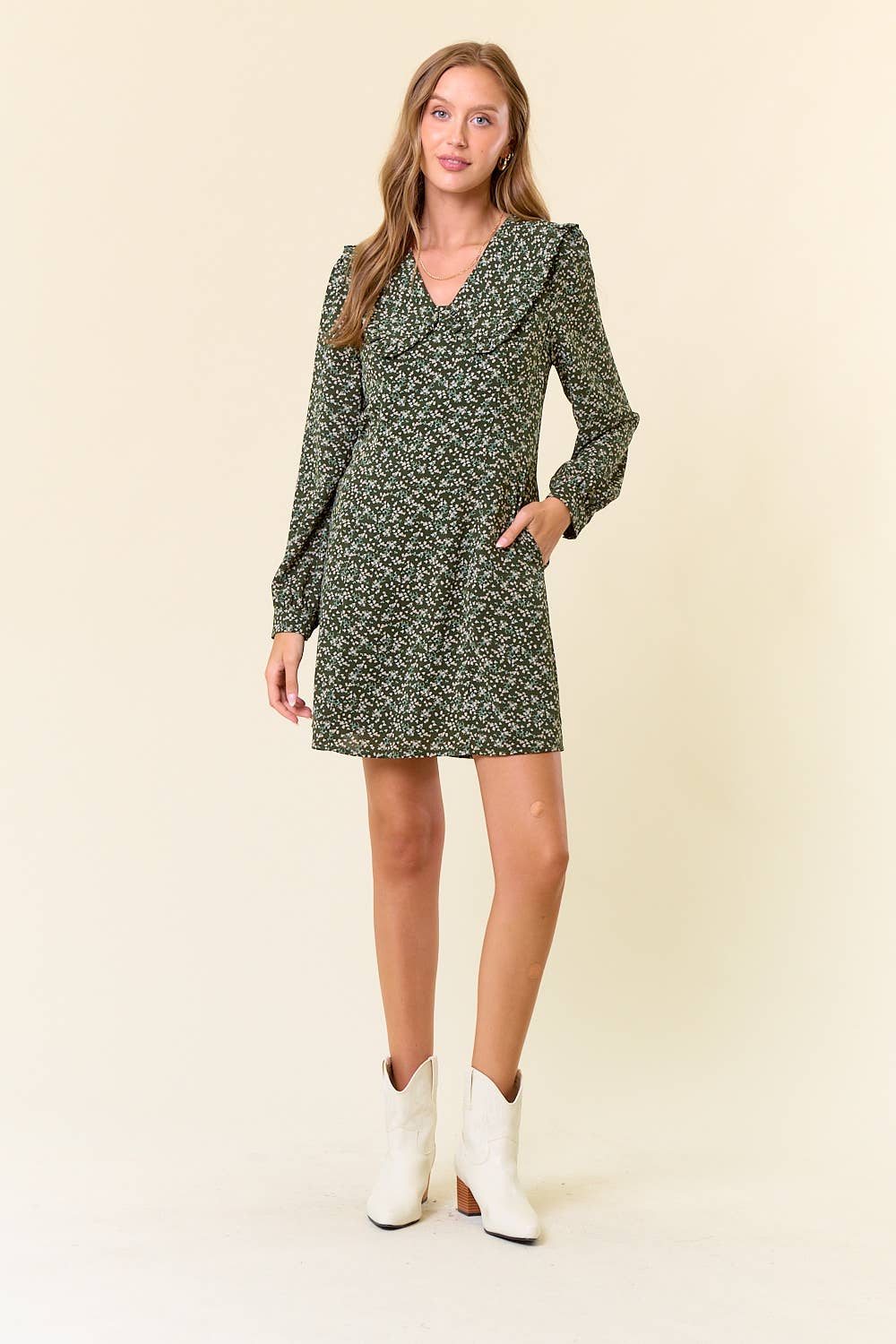 Floral Peter Pan Collar Mini Dress