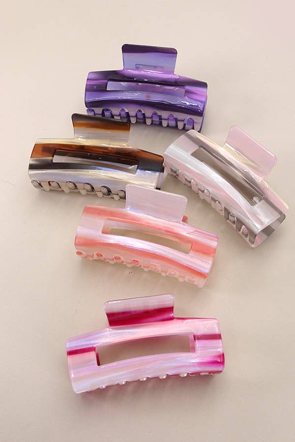 Peach Colorful Blended Hair Claw Clip