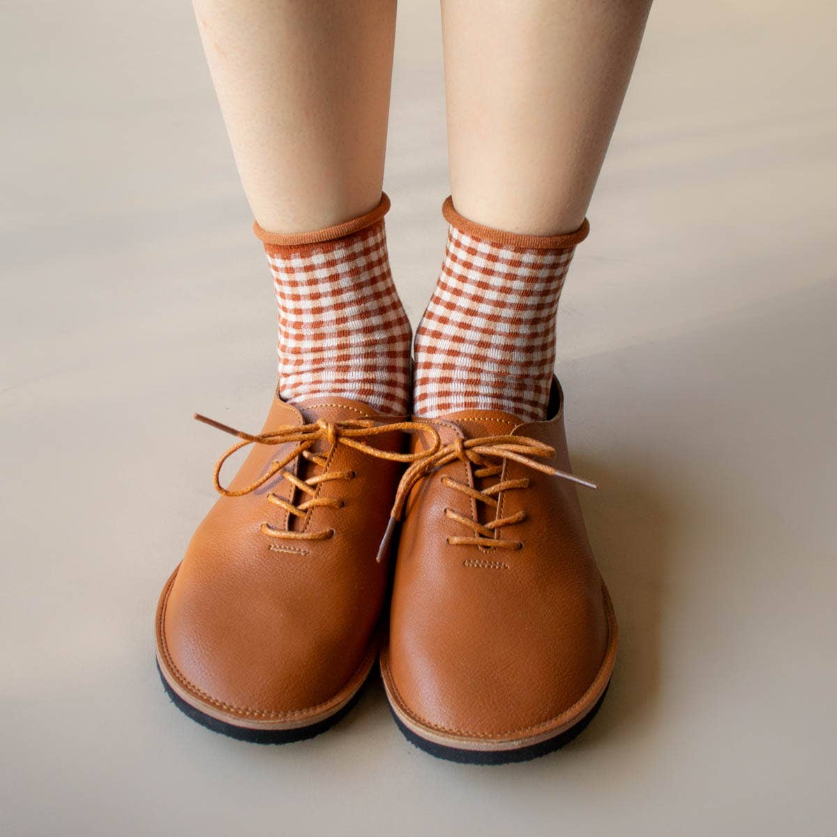 Oatmeal & Black Picnic Mid Crew Socks
