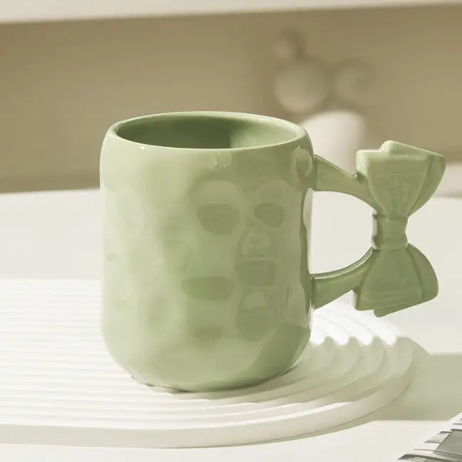 Green Bow Mug Coquette Ceramic Mug