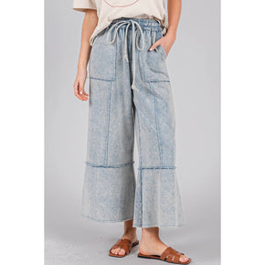 Denim Terry Knit Pants