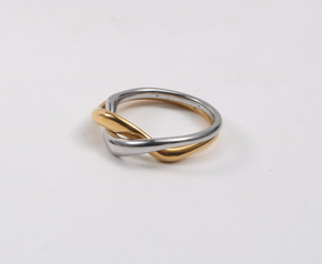 Intertwined Gold-Silver Knot Ring