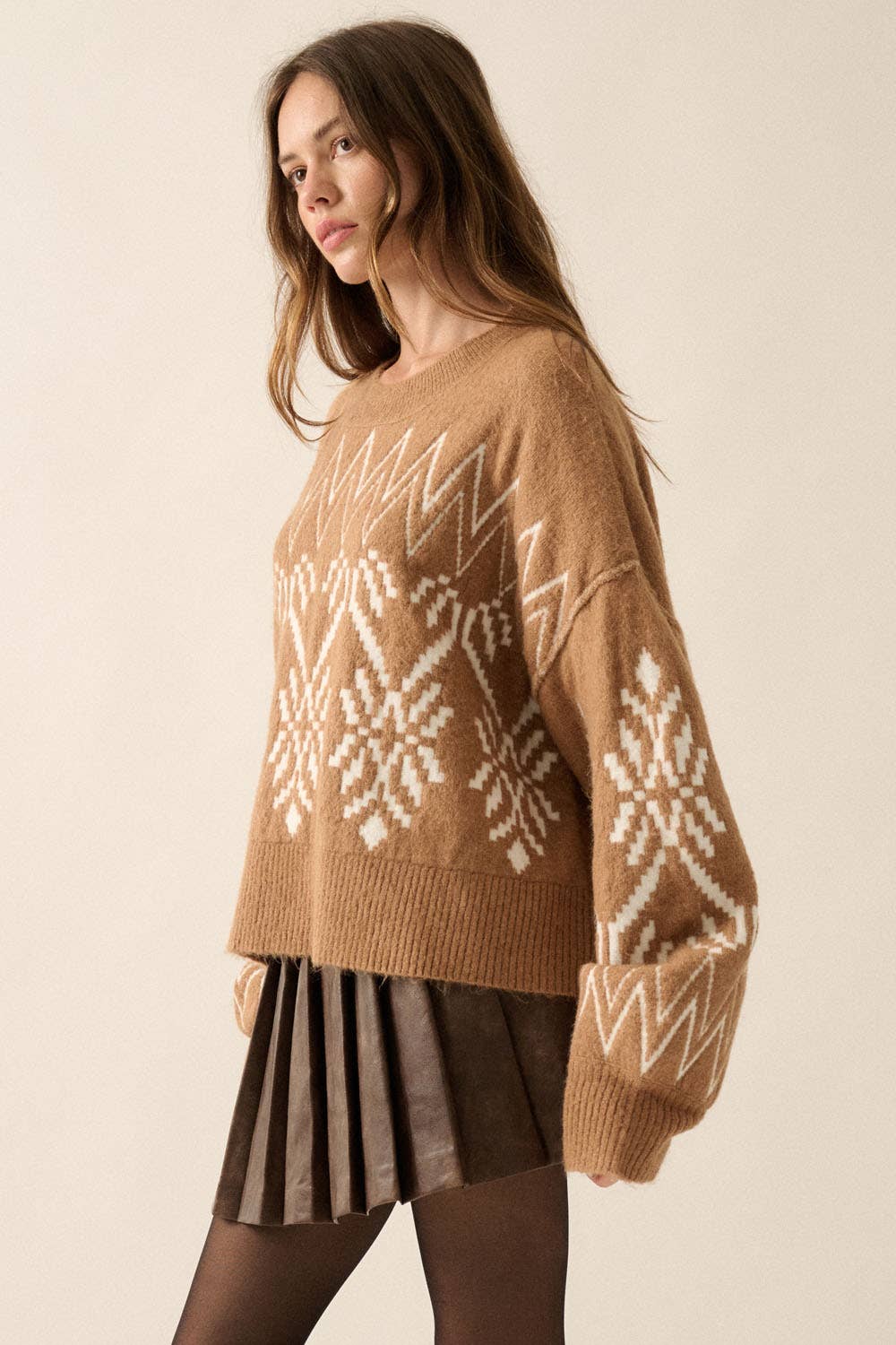 Taupe Alpine Knit Sweater