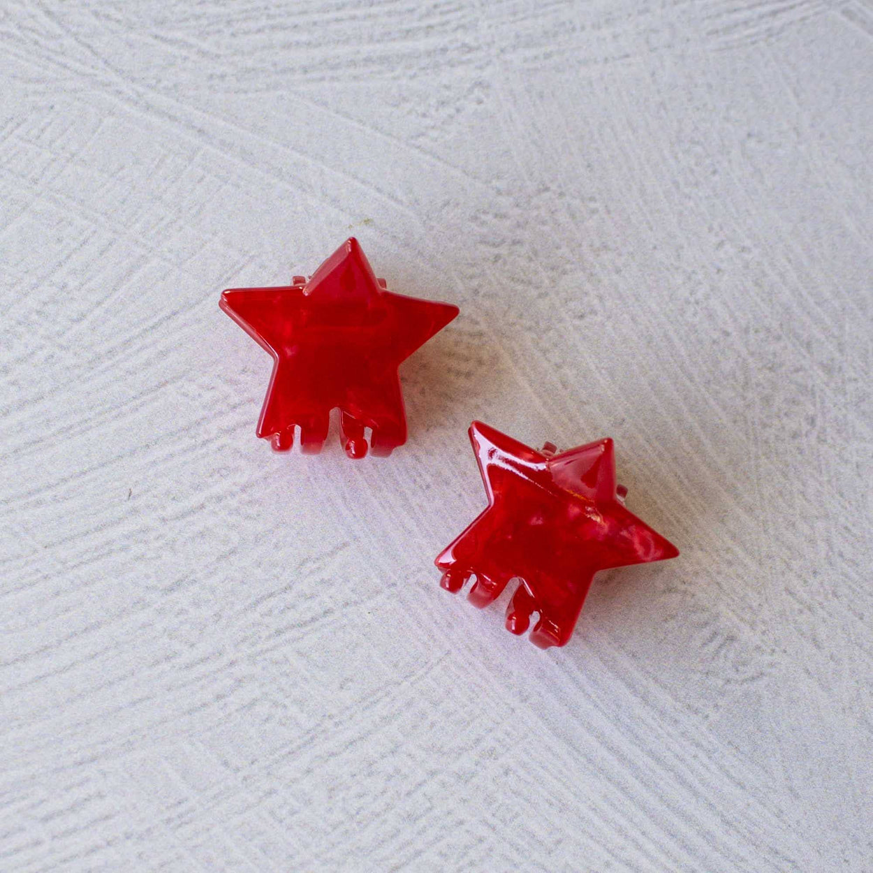 Red Stars Hair Clips