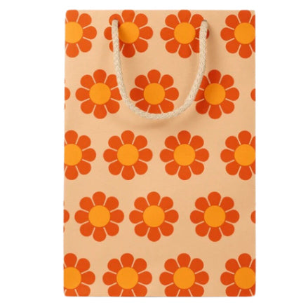 Orange Retro Flower Gift Bag