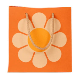 Orange Single Retro Flower Gift Bag