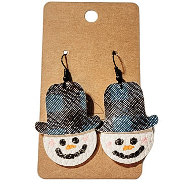 Handmade Snowman Head Earrings
