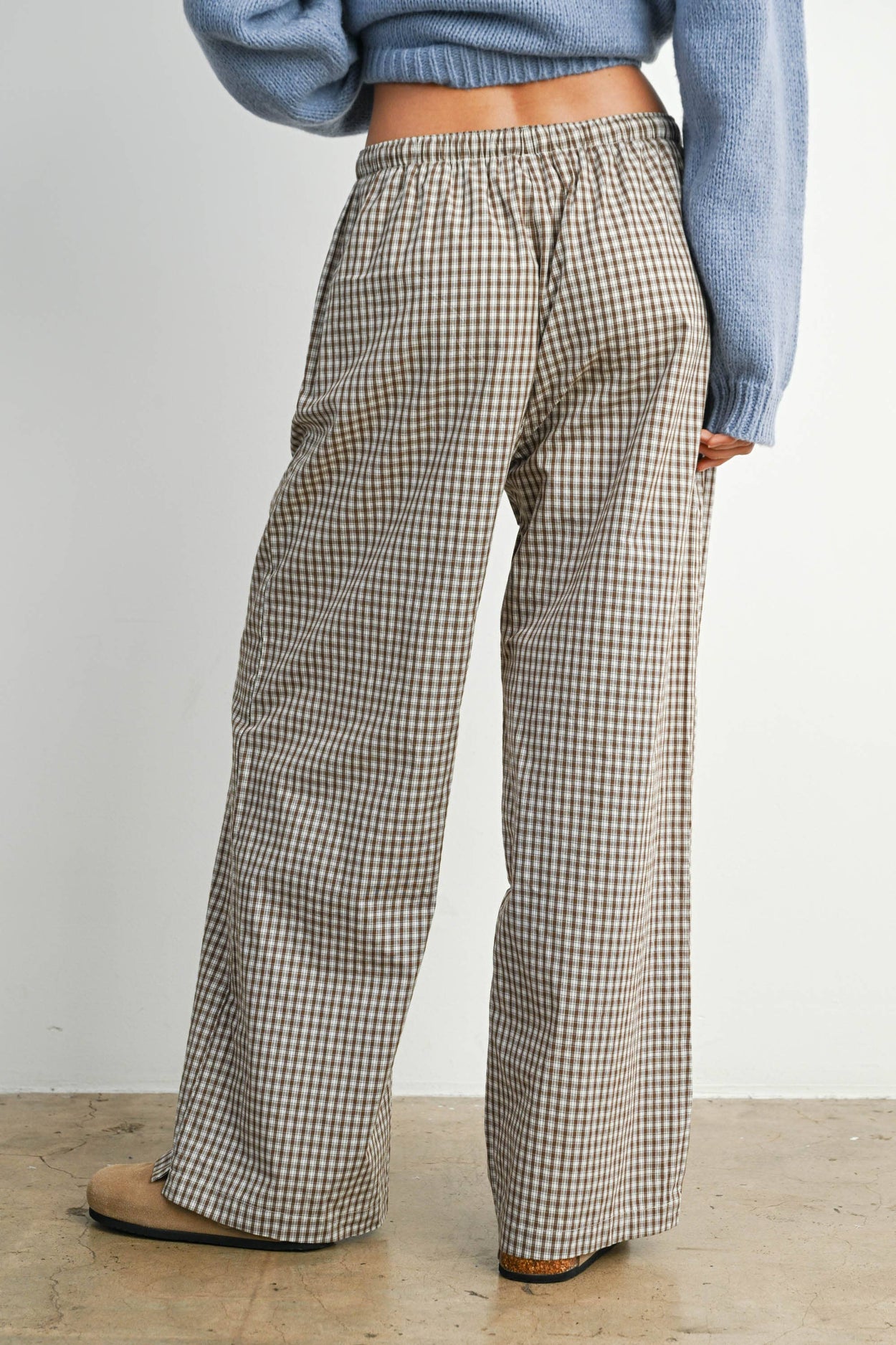 Brown Loose-Fit Adjustable Tie-Front Pants
