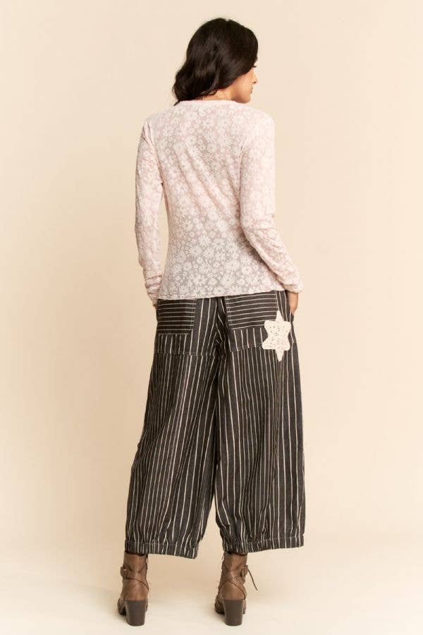 Plus Lavender Long Sleeve Floral Mesh Top