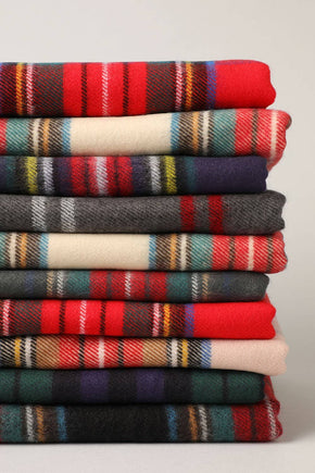 Ivory Softer Than Cashmere Tartan Plaid Muffler Scarf