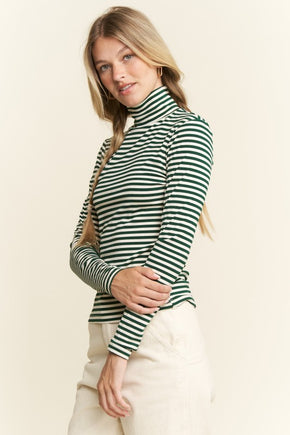 Plus Striped Turtle Neck Sweater