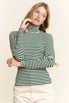 Plus Striped Turtle Neck Sweater