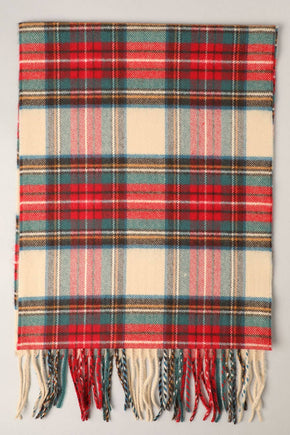 Ivory Softer Than Cashmere Tartan Plaid Muffler Scarf