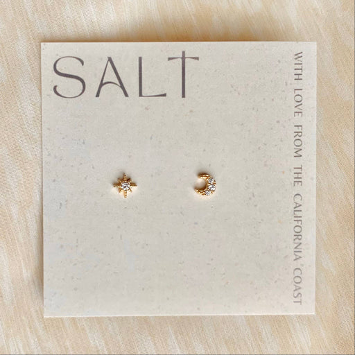 Gold Star & Moon Studs