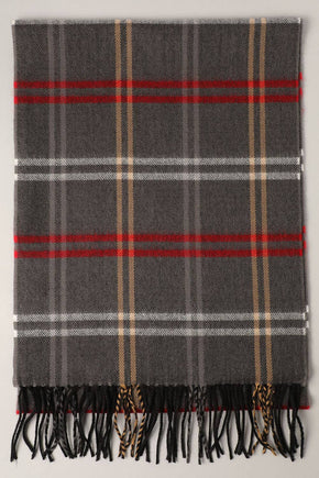 Grey Softer Than Cashmere Plaid Muffler Scarf