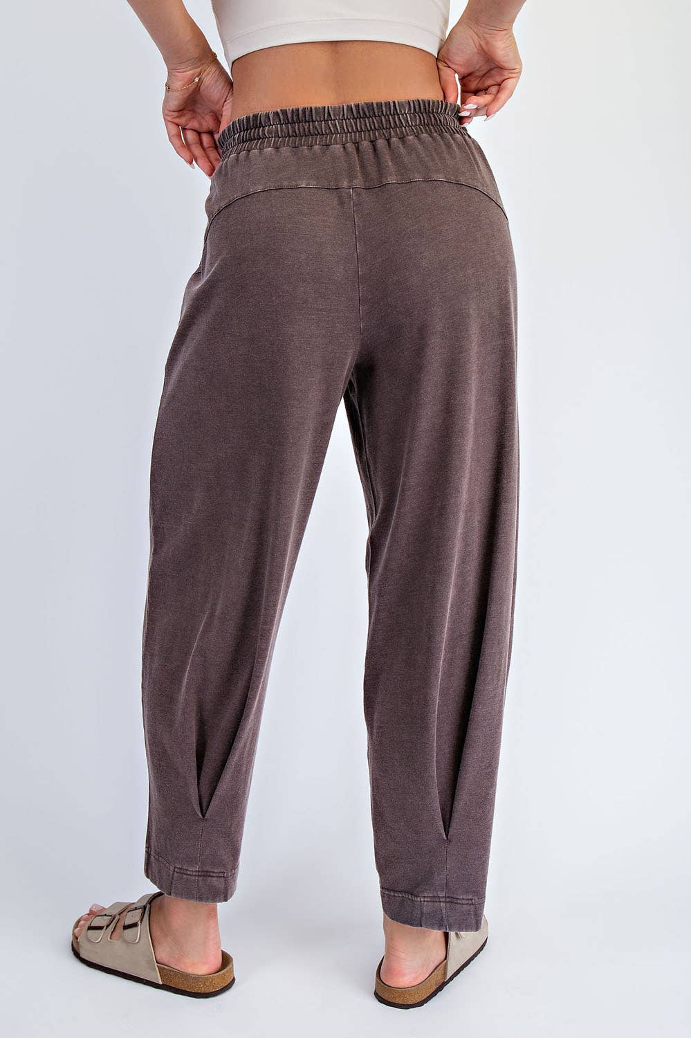Espresso Mineral Washed Pleated Cocoon Pant
