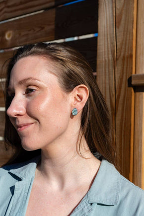 Pastel Blue Glitter Easter Egg Studs