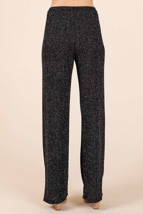 Black Glitter Relaxed Straight Pants