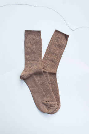 Mocha Modal Blend Glitter Socks