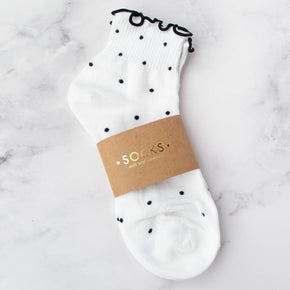 White Cute Ruffled Ankle Socks