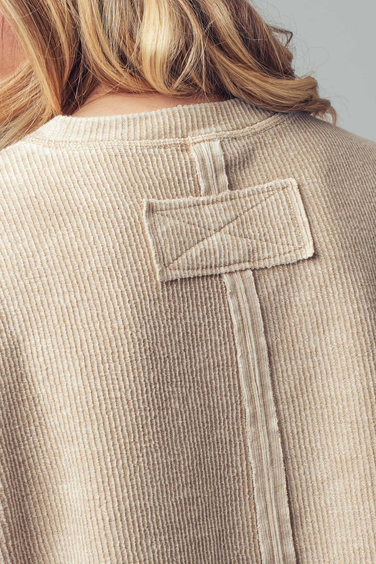 Khaki Boxy Corduroy Pocket T-Shirt