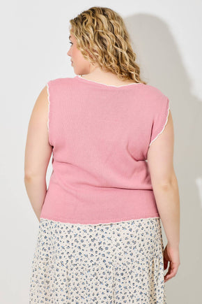 Dusty Rose Button Up Vest