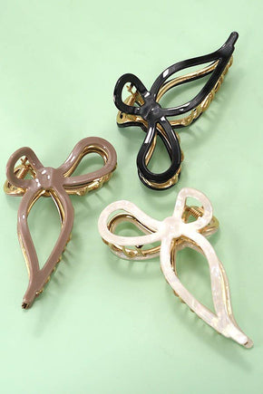 Brown Jumbo Bow Hair Claw Clip