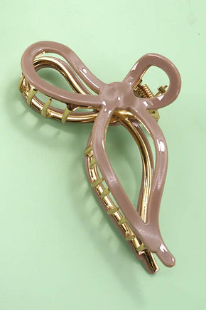 Brown Jumbo Bow Hair Claw Clip