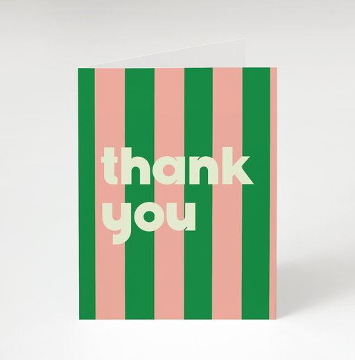 Green Stripe Thank You Card