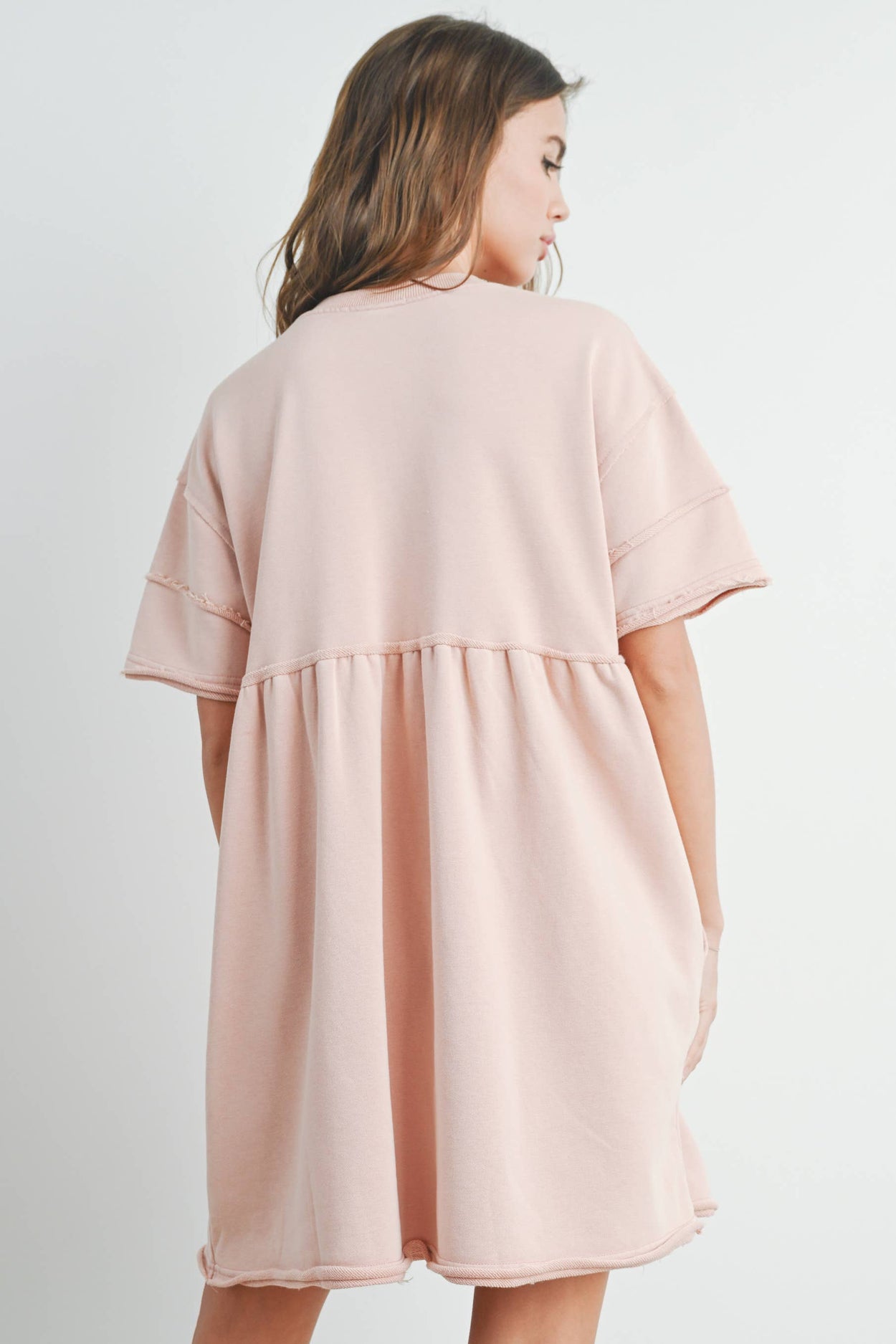 Washed French Terry Short Sleeve Dress
