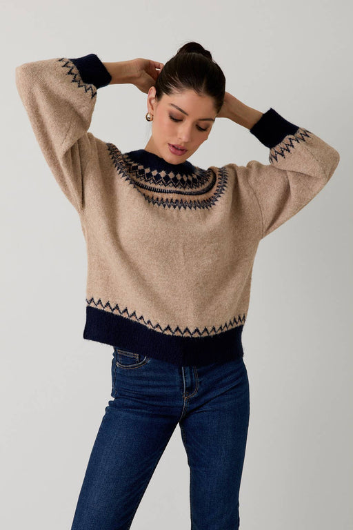 Oatmeal Crew Neck Drop Shoulder Sweater