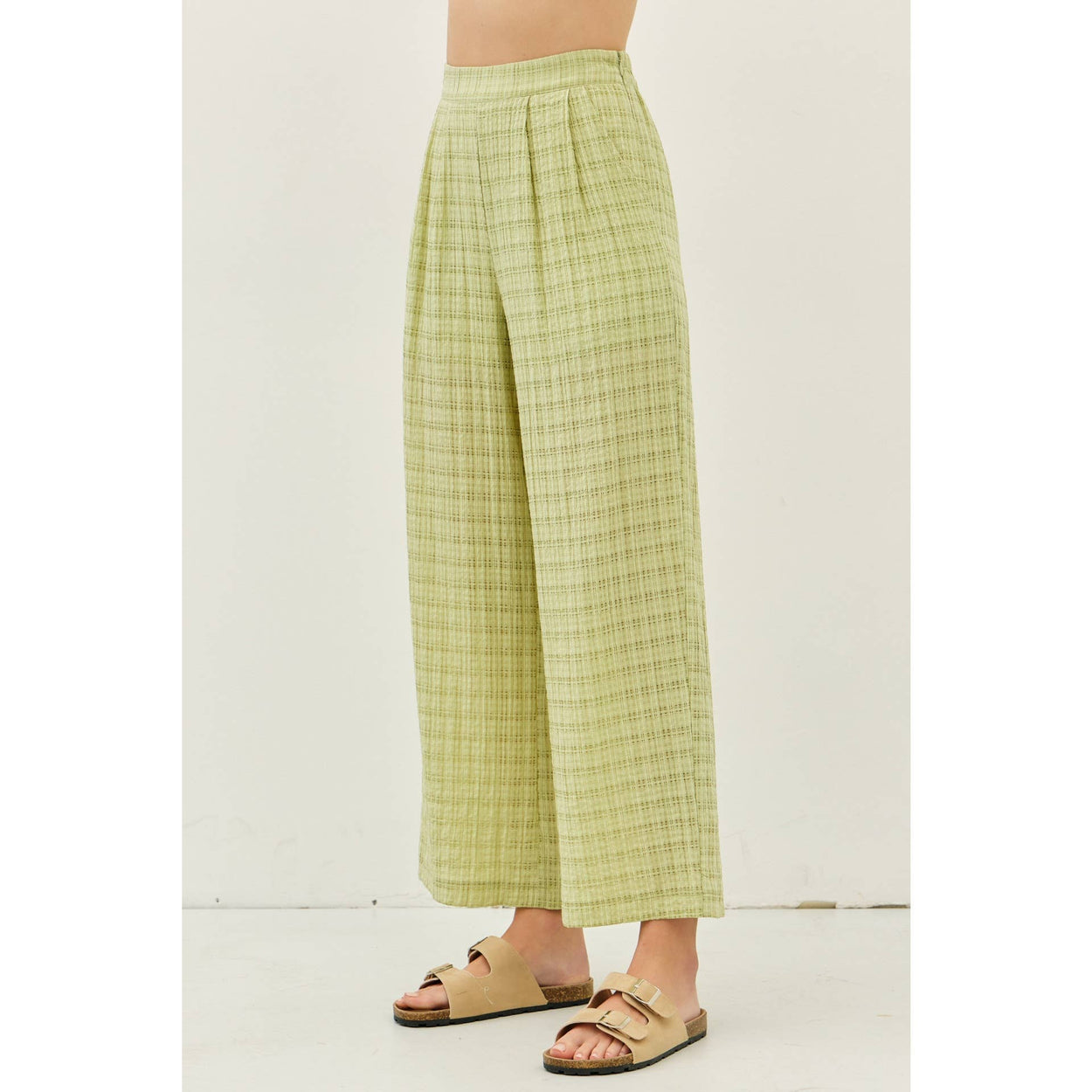 Sage Pleated Wide Leg Ankle Pants